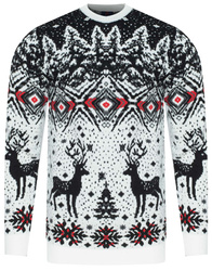 SWETER MĘSKI - 2310 BIAŁY ŚWIĄTECZNY