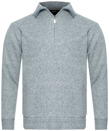 SWETER MĘSKI Z GOLFEM - S8619 JASNOSZARY