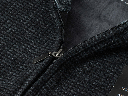 SWETER MĘSKI ROZPINANY - S8627 CIEMNOSZARY