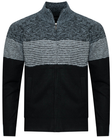 SWETER MĘSKI ROZPINANY - S8655 CIEMNOSZARY