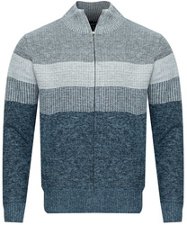 MUST PARKOUR - SWETER MĘSKI ROZPINANY - S8656 JASNOSZARY 