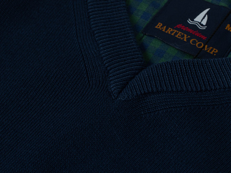 SWETER MĘSKI V-NECK - 200 GRANAT