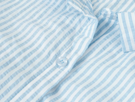 FASHION - KOSZULA DAMSKA W PASKI - ID8850 NIEBIESKA