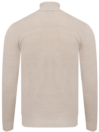 SWETER Z GOLFEM MĘSKI - S8516/BEŻOWY