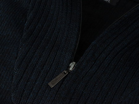 SWETER MĘSKI Z GOLFEM - S8619 GRANATOWY