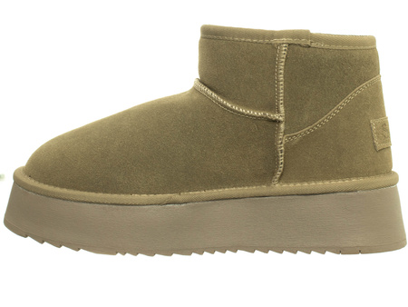 SKÓRZANE BOTKI DAMSKIE -SOLO SOPRANI COUTURE - SCW421P05/06 HUGH PLATFORM GREEN