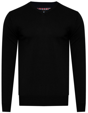 SWETER MĘSKI V-NECK - 200-1 CZARNY