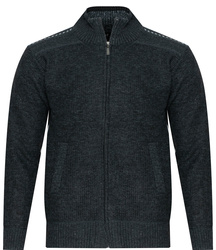 SWETER MĘSKI ROZPINANY - S8627 CIEMNOSZARY
