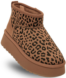 SKÓRZANE BOTKI DAMSKIE - SOLO SOPRANI COUTURE - SSW521P36/02 ROSY ANIMALS