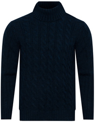 AS FAWOR COLLECTION - SWETER MĘSKI Z GOLFEM - 012303/GRANATOWY