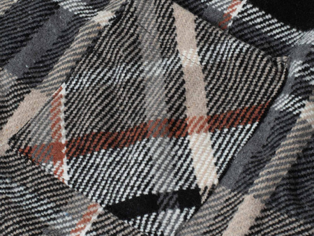 KOSZULA MĘSKA - CZARNO- BEŻOWO-BRĄZOWY KRATKA