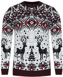SWETER MĘSKI - 2310 BORDOWY ŚWIĄTECZNY