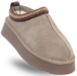 Buty damskie SOLO SOPRANI COUTURE SCW421P22/52 SABOT FUR TAUPE