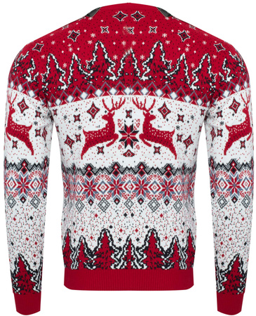 SWETER MĘSKI - 70213 CZERWONY ŚWIĄTECZNY