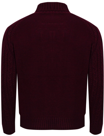 AS FAWOR COLLECTION - SWETER MĘSKI Z GOLFEM - 02328/BORDO