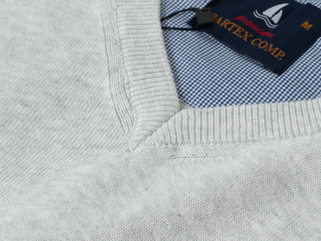 SWETER MĘSKI V-NECK - 201 SZARY