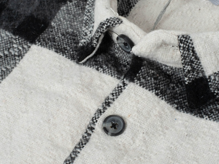 KOSZULA MĘSKA -CZARNO-KREMOWY KRATKA