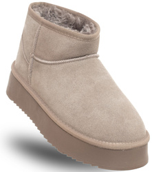 SKÓRZANE BOTKI DAMSKIE - SOLO SOPRANI COUTURE - SSW421P05/03 HUGH PLATFORM TAUPE