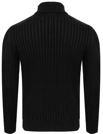 SWETER MĘSKI Z GOLFEM - 3157/CZARNY