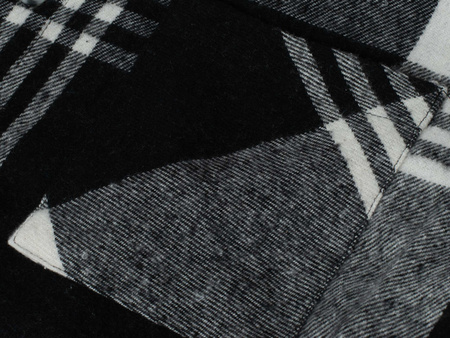 KOSZULA MĘSKA - KREMOWO-CZARNY KRATKA