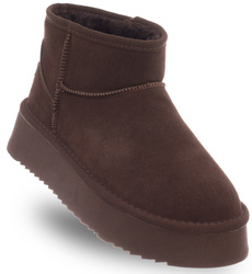 SKÓRZANE BOTKI DAMSKIE -SOLO SOPRANI COUTURE - SCW421P05/04 HUGH PLATFORM CHOCOLATE
