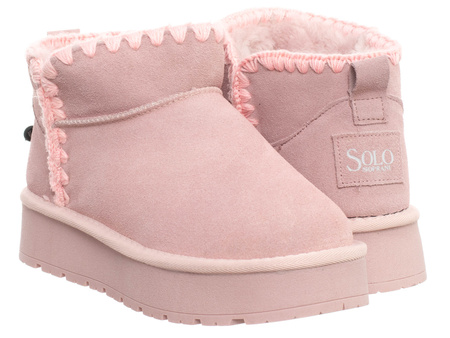SKÓRZANE BOTKI DAMSKIE -SOLO SOPRANI COUTURE - SCW421P19/51 MISTIK SUEDE LOTUS