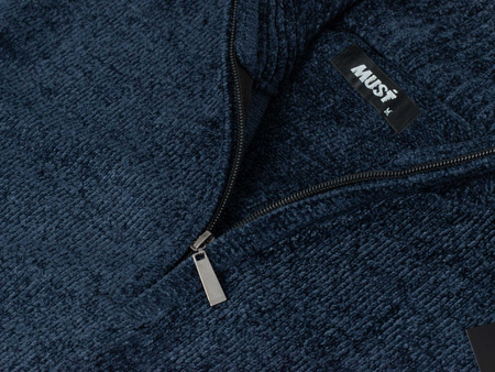 SWETER MĘSKI Z PÓŁGOLFEM - S8682 GRANATOWY