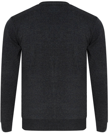 KARDIGAN MĘSKI ROZPINANY NA GUZIKI - S8161 CIEMNOSZARY