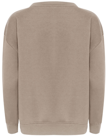 FASHION - BLUZA DAMSKA Z NADRUKIEM - ID8865 JASNOBRĄZOWA