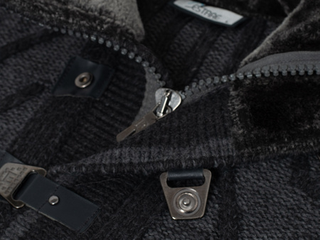 SWETER MĘSKIZ PÓŁGOLFEM - 590 CZARNO-SZARY