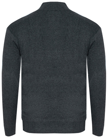 SWETER MĘSKI Z PÓŁGOLFEM - S8212 CIEMNOSZARY