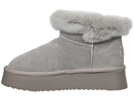 SKÓRZANE BOTKI DAMSKIE - SOLO SOPRANI COUTURE - SCW421P12/22 HUGH PLAT TAUPE