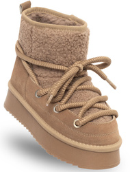 SKÓRZANE BOTKI DAMSKIE -SOLO SOPRANI COUTURE - SCW421P17/04 LUNAR MOUTON