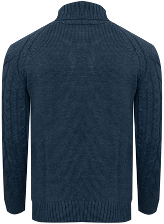 AS FAWOR COLLECTION - SWETER MĘSKI Z GOLFEM - 02328/NIEBIESKI