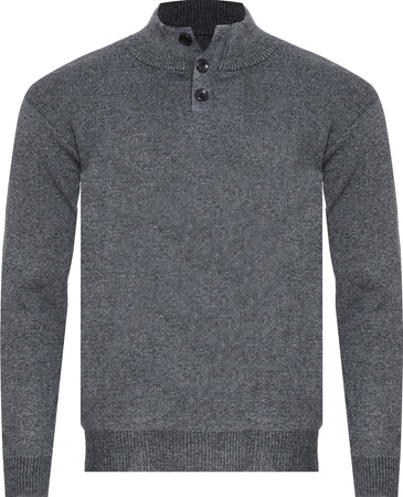 SWETER MĘSKI Z PÓŁGOLFEM - S8212 JASNOSZARY