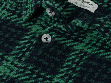 KOSZULA MĘSKA - ZIELONO-GRANATOWY KRATKA