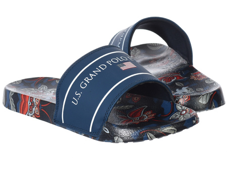 U.S. GRAND POLO EQUIPMENT & APPAREL - KLAPKI MĘSKIE - FLOWERS GPM519015/3232