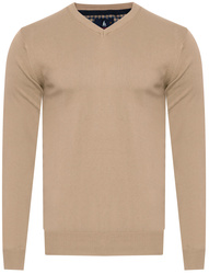 SWETER MĘSKI V-NECK - 200 BEŻOWY