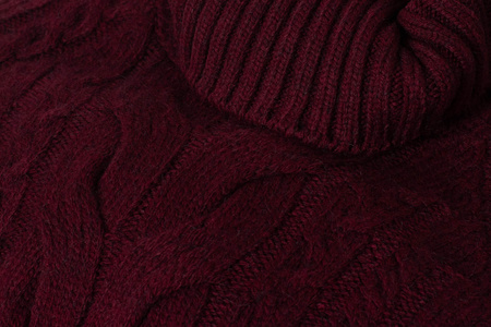 SWETER MĘSKI Z GOLFEM - 02328/BORDO