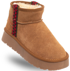 SKÓRZANE BOTKI DAMSKIE -SOLO SOPRANI COUTURE - SCW421P20/03 HOTA SUEDE TRIMMING JEWEL