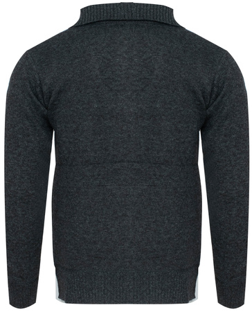 SWETER MĘSKI Z GOLFEM - S8619 CIEMNOSZARY