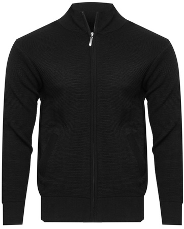 SWETER MĘSKI ROZPINANY - H206 CZARNY