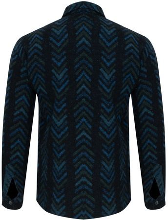 KOSZULA MĘSKA - CZARNO-NIEBIESKI JODEŁKA