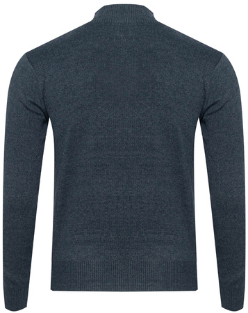 MUST PARKOUR - SWETER MĘSKI Z PÓŁGOLFEM - S8205 GRANATOWY MELANŻ