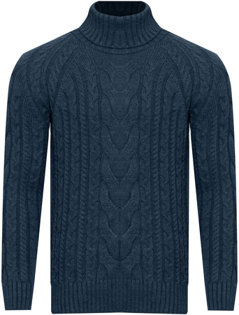 SWETER MĘSKI Z GOLFEM - 02328/NIEBIESKI