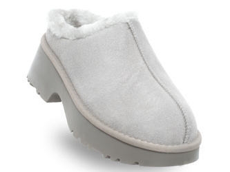 SOLO SOPRANI COUTURE - BUTY DAMSKIE - SSW521P32/02 REMY SUEDE FUR CIMENT