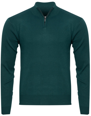 MUST PARKOUR - SWETER MĘSKI Z PÓŁGOLFEM - S8205 ZIELONY
