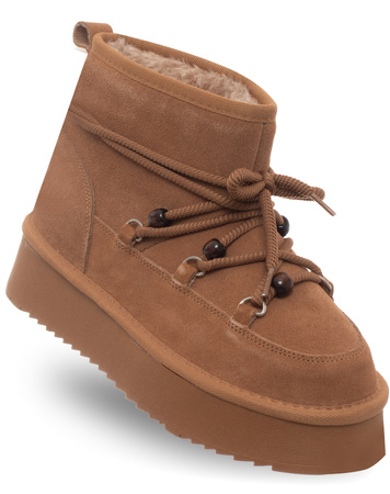 SKÓRZANE BOTKI DAMSKIE - SOLO SOPRANI COUTURE - SSW521P72/01 STONES