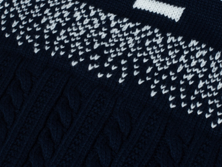 SWETER MĘSKI Z PÓŁGOLFEM - LORR&MEN 3 GRANATOWY ŚWIĄTECZNY