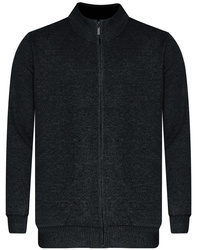 S'WEST - SWETER MĘSKI Z PÓŁGOLFEM ROZPINANY - B-6428/CIEMNOSZARY